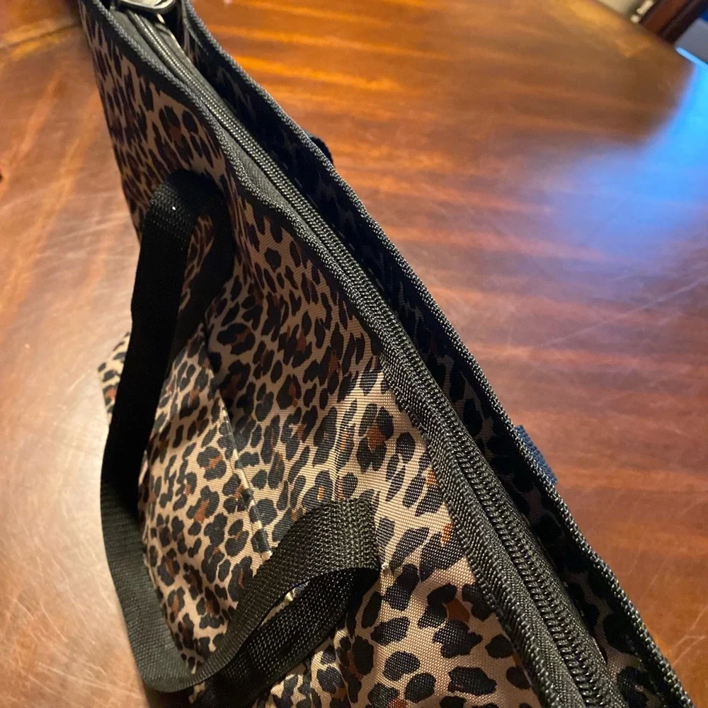 Leopard Print Duffel Bag with Black Accents